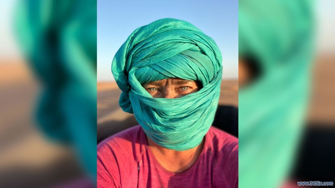 James took this self portrait in the Sahara Desert in Mauritania.