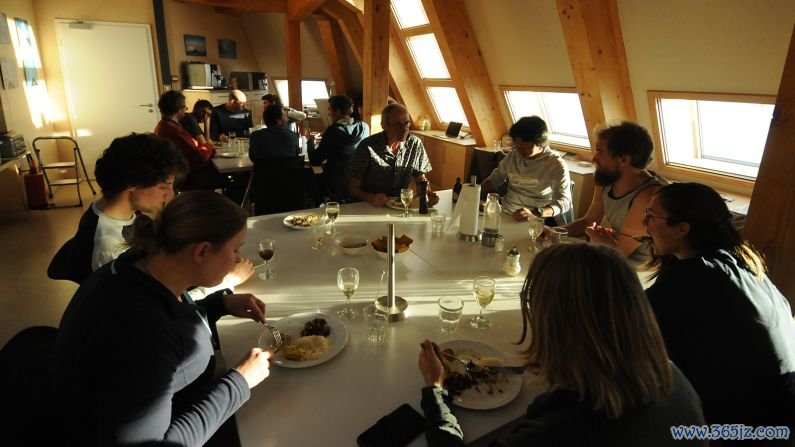 Meal time: "In Antarctica, food is important for team morale -- it is important to ensure people are happy around the table and gather together after a long day," says Duconseille. 
